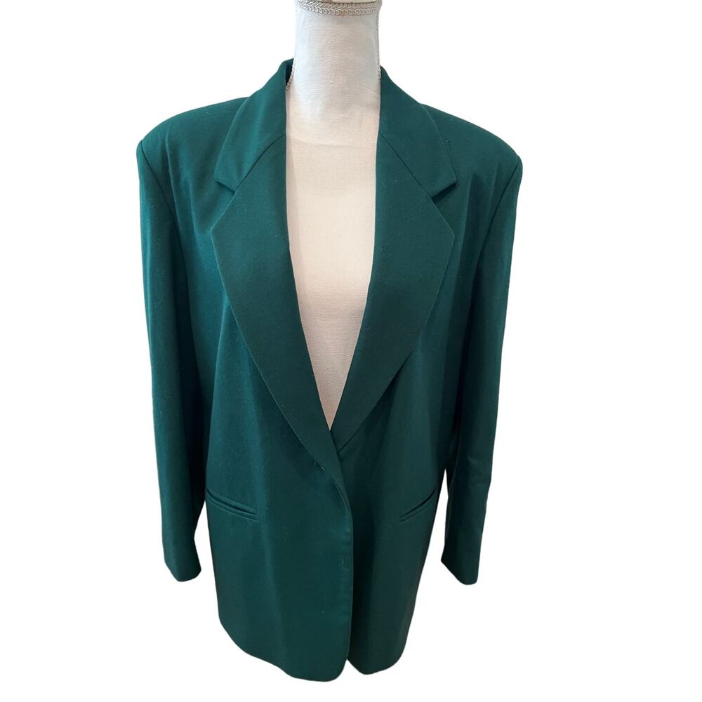 Vintage International Scene Wool Blazer Hunter Green 12